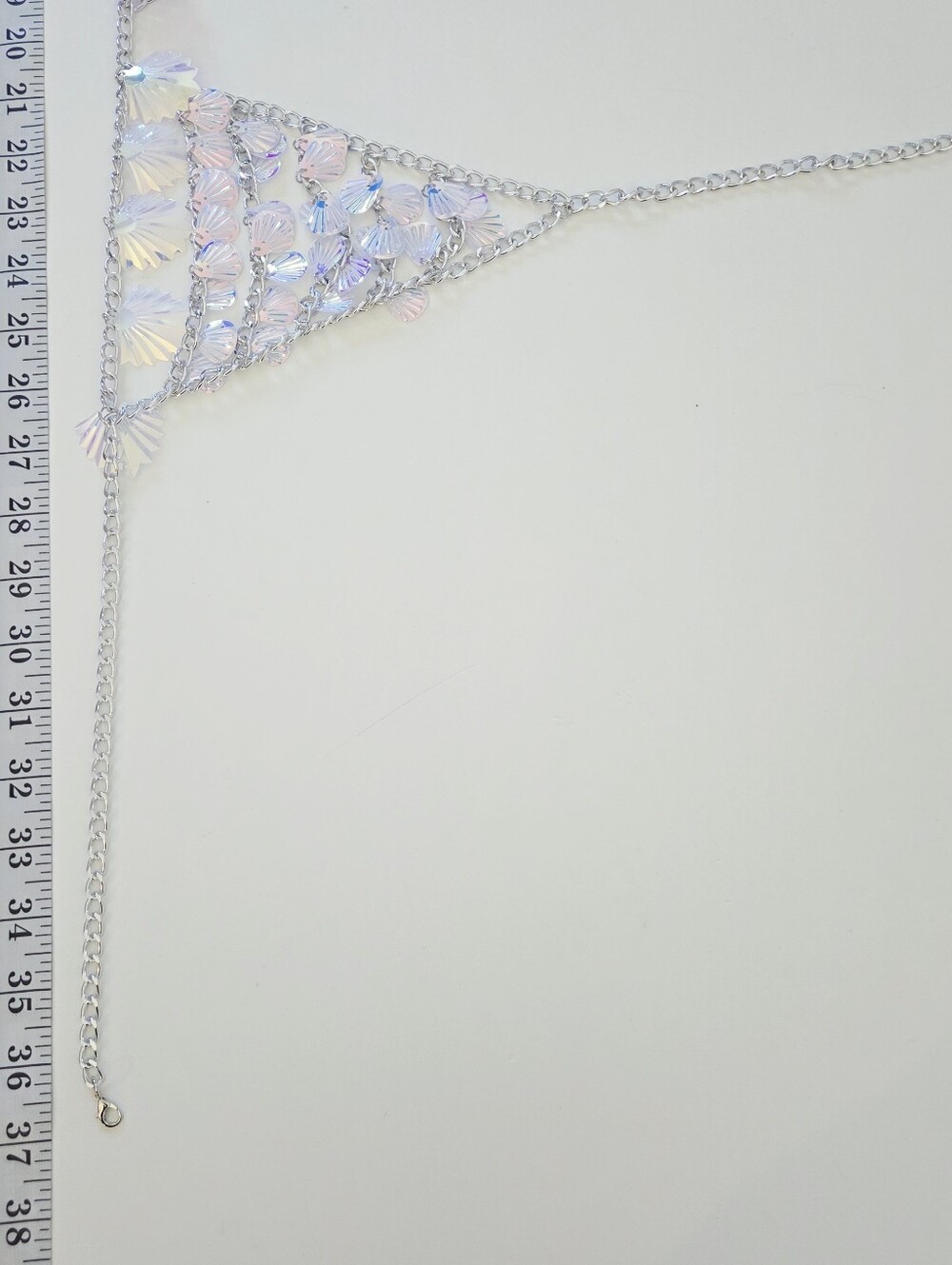 Silver body chain with iridescent shell charms decor - Picture 7 of 8